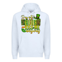 White St. Patrick's I am not irish kiss me anyway Premium Hoodie - OliviaCreatesArt