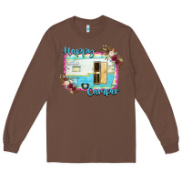 Chestnut Happy Camper With Flowers Long Sleeve Tee - Bettercallsaul