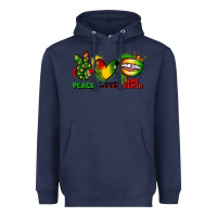 Navy Peace love Juneteenth Heavyweight Hoodie - FaDigitalArtStudio