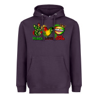 Plum Peace love Juneteenth Heavyweight Hoodie - FaDigitalArtStudio