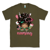 Army Green Afro Messy Bun Nursing Bbs Classic Tee - BundleAndBundleShop