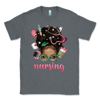 Charcoal Heather Afro Messy Bun Nursing Bbs Classic Tee - BundleAndBundleShop