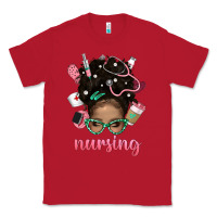 Red Afro Messy Bun Nursing Bbs Classic Tee - BundleAndBundleShop