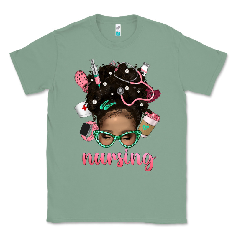 Afro Messy Bun Nursing Bbs Classic Tee by BundleAndBundleShop | Teevron