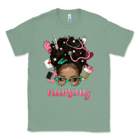 Sage Afro Messy Bun Nursing Bbs Classic Tee - BundleAndBundleShop