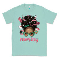 Seafoam Afro Messy Bun Nursing Bbs Classic Tee - BundleAndBundleShop