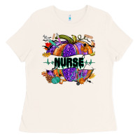 Bone halloween nurse pumpkin Ladies Tee - NancyCooperArtShop