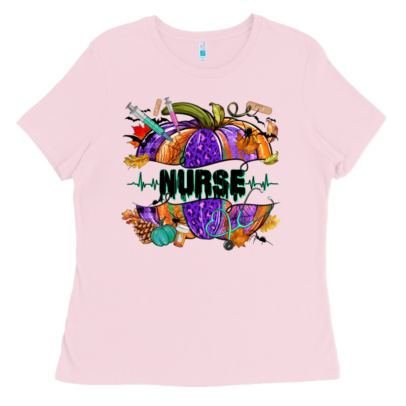 Halloween Nurse Pumpkin Ladies Tee by NancyCooperArtShop | Teevron