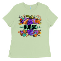 Matcha halloween nurse pumpkin Ladies Tee - NancyCooperArtShop