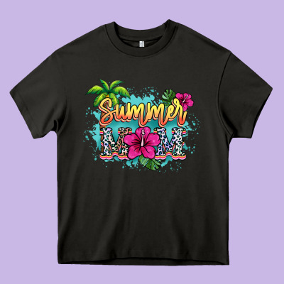 Summer Mom Heavy Core Tee Designed By Nancycooperartshop