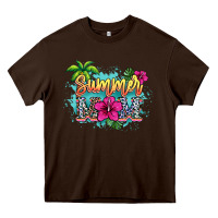 Chocolate Brown summer mom Heavy Core Tee - NancyCooperArtShop