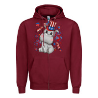 Fourth Of July Hippopotamus Zipper Hoodie | Teevron