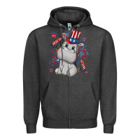 Charcoal Heather fourth of july hippopotamus Zipper Hoodie - CowGirlArtShop