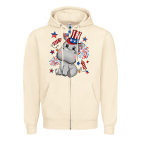 Sandshell fourth of july hippopotamus Zipper Hoodie - CowGirlArtShop