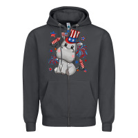 Smoke fourth of july hippopotamus Zipper Hoodie - CowGirlArtShop