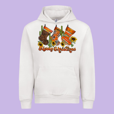Western Christmas Urban Hoodie Designed By Cowhidedigitalart
