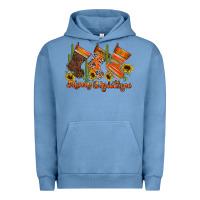 Pigment Pebble Blue western Christmas Urban Hoodie - CowhideDigitalArt