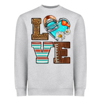Heather Grey American Football love and helmet Heavyweight Sweatshirt - NancyCooperArtShop
