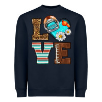 Navy American Football love and helmet Heavyweight Sweatshirt - NancyCooperArtShop