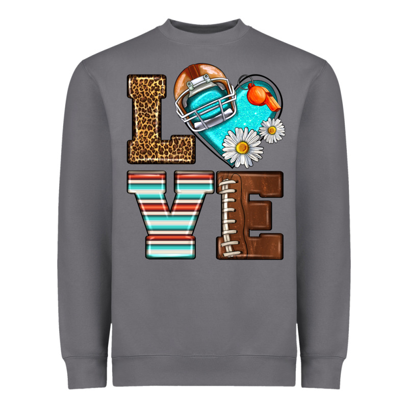 American Football Love And Helmet Heavyweight Sweatshirt by NancyCooperArtShop | Teevron