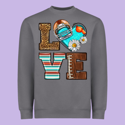 American Football Love And Helmet Heavyweight Sweatshirt Designed By Nancycooperartshop