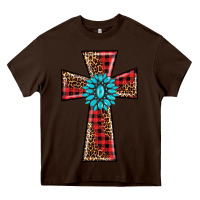 Chocolate Brown christmas cross Heavy Core Tee - BarkalooDesign