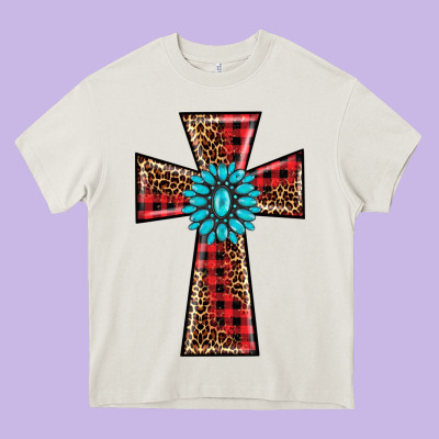 Christmas Cross Heavy Core Tee Designed By Barkaloodesign