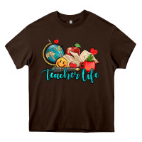 Chocolate Brown teacher life Heavy Core Tee - AdoDesignShop