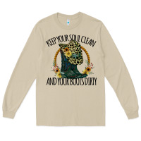 Mushroom Keep Your Soul Clean And Your Boots Dırty Cowgirl Boots Long Sleeve Tee - Bettercallsaul