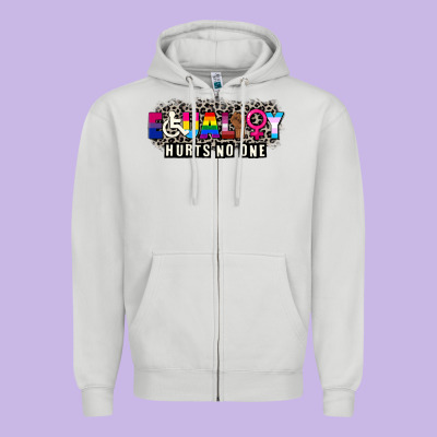Pride Equality Hurts No One Zipper Hoodie Designed By Cowgirlartshop