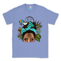 Colony Blue Lake Camping Afro Messy Bun Bbs Classic Tee - BundleAndBundleShop