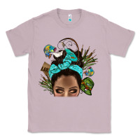 Lilac Lake Camping Afro Messy Bun Bbs Classic Tee - BundleAndBundleShop