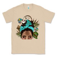 Mushroom Lake Camping Afro Messy Bun Bbs Classic Tee - BundleAndBundleShop