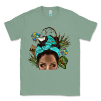 Sage Lake Camping Afro Messy Bun Bbs Classic Tee - BundleAndBundleShop