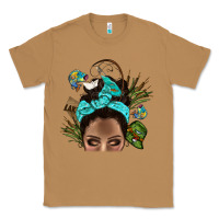 Toasted Coconut Lake Camping Afro Messy Bun Bbs Classic Tee - BundleAndBundleShop