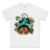 White Lake Camping Afro Messy Bun Bbs Classic Tee - BundleAndBundleShop