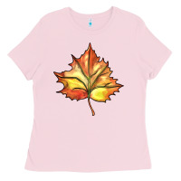 Bubblegum Pink withered leaf Ladies Tee - BarkalooDesign