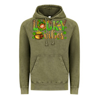 Vintage Olive St. Patricks day lucky vibes Vintage Hoodie - BundleAndBundleShop