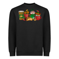 Black Tacos Coffee Cups Heavyweight Sweatshirt - texasbilliewilder