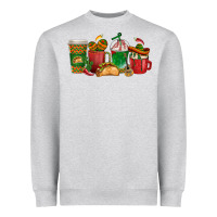 Heather Grey Tacos Coffee Cups Heavyweight Sweatshirt - texasbilliewilder