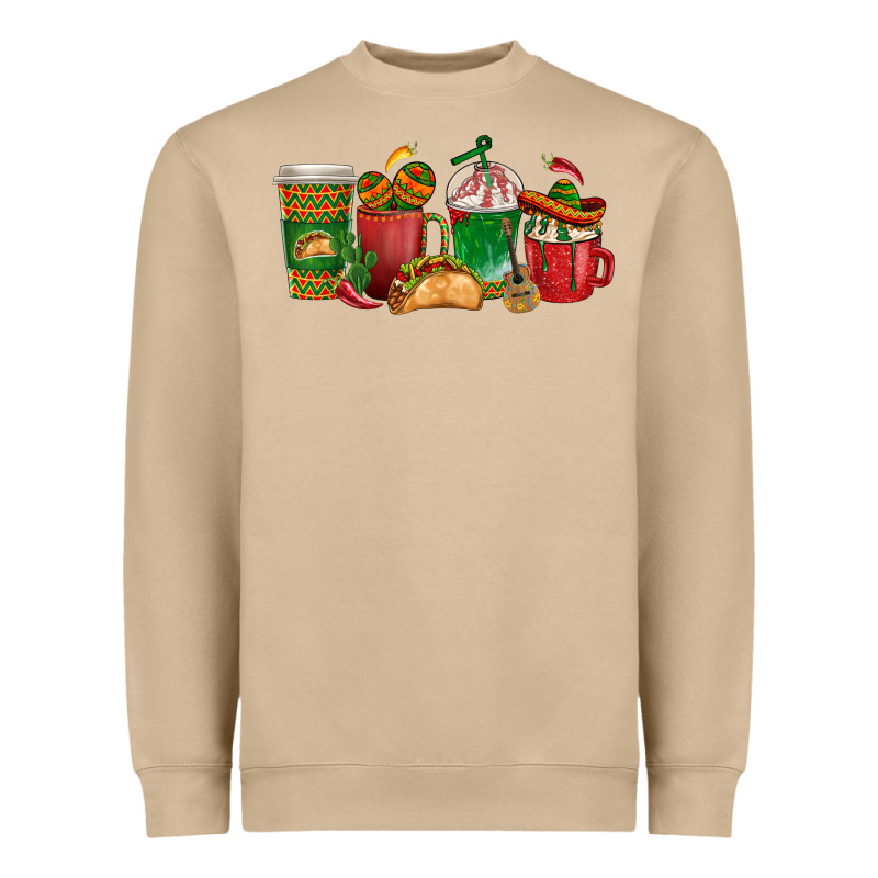 Tacos Coffee Cups Heavyweight Sweatshirt by texasbilliewilder | Teevron