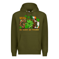 Army Green with god all things are possible Premium Hoodie - OliviaCreatesArt