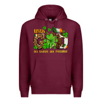 Burgundy with god all things are possible Premium Hoodie - OliviaCreatesArt