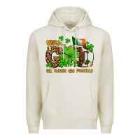 Oatmeal Heather with god all things are possible Premium Hoodie - OliviaCreatesArt