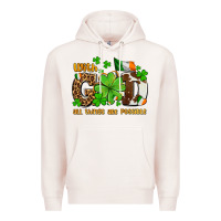 Pale Pink with god all things are possible Premium Hoodie - OliviaCreatesArt