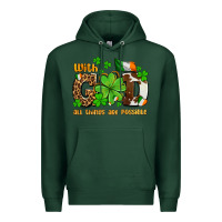Sports Green with god all things are possible Premium Hoodie - OliviaCreatesArt