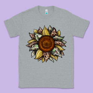 Sunflower Camouflage And Leopard 2 Classic Tee Designed By Jahusdesignshop