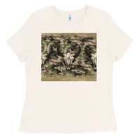 Bone camouflage bull skull Ladies Tee - Jasminsmagicworld