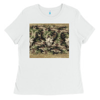White camouflage bull skull Ladies Tee - Jasminsmagicworld