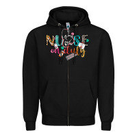 Black Nurse on duty Zipper Hoodie - CowGirlArtShop